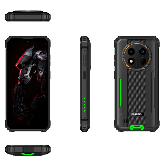 Oukitel WP28S Original Rugged 6.52" HD 4GB+128GB 10600mAh Waterproof Dual SIM Fingerprint NFC Octa Core Android14 Mobile Phone