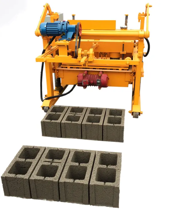 Máquina para fazer tijolos móveis de concreto, motor diesel móvel QT40-3A, energia elétrica, cimento para postura de ovos, ambiente 900