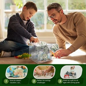 Phá vỡ để mở tiền mặt tiết kiệm đồng xu thay đổi Jar rõ ràng Piggy ngân hàng tiền tiết kiệm hộp Acrylic Piggy ngân hàng cho trẻ em người lớn - Product Image 6