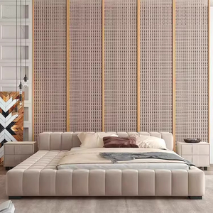 Nordic Italiaanse Eenvoudige Fabriek Aangepaste Grootte Kleur Hotel Villa Appartement Slaapkamer Flanellen Kussen Zacht Pack Tatami Grenen Houten <span class=keywords><strong>Bed</strong></span> - Product Image 5