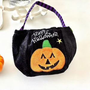 Bolsas de Halloween para Dulces, Portátiles, de Peluche, con Bordado de Calabaza, Reutilizables, para Niños, Fiestas Infantiles - Product Image 5