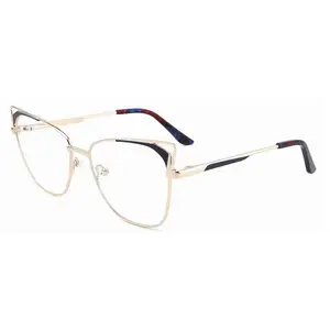 2022 Großhandel Metall Runde Brillen Damen Flexible Brillen gestelle Brandneue Designer Optische Rahmen