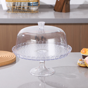 Base de Plástico Transparente para Pastel con Cubierta de Domo, Soporte Transparente para Exhibición de Pasteles, Postres, Repostería, Cafetería - Product Image 3