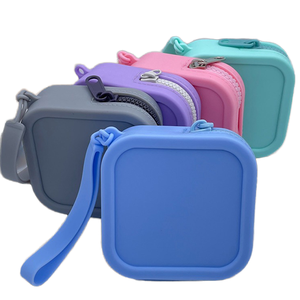 Mini <span class=keywords><strong>Borsa</strong></span> in Silicone per Trucchi con Coperchio Antipolvere, Piccola <span class=keywords><strong>Borsa</strong></span> Portamonete, <span class=keywords><strong>Organizer</strong></span> da Viaggio per Cosmetici e Articoli da Toilette - Product Image 1