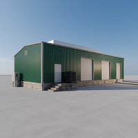 Bâtiment de stockage à structure en acier toutes saisons, avec poutres résistantes aux charges de neige et ruptures thermiques, idéal pour les climats nordiques et l'équipement hivernal