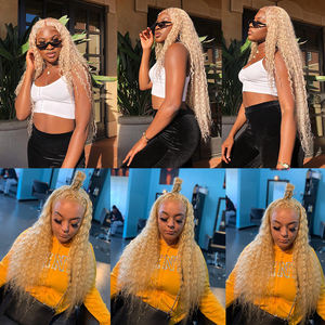 100% Vierge Blonde 613 Cheveux Russes Longue Vague Profonde Avant Dentelle HD <span class=keywords><strong>Film</strong></span> Transparent Mince Suisse Dentelle En Gros Pleine Dentelle Vendeurs - Product Image 4