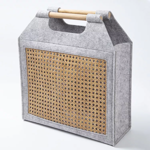 Borse Tote Ecologiche <span class=keywords><strong>in</strong></span> Fibra di Poliestere Quadrata con Manici <span class=keywords><strong>in</strong></span> Legno, Design Multifunzione per Viaggi e Camera da Letto, Vendita all'Ingrosso - Product Image 2