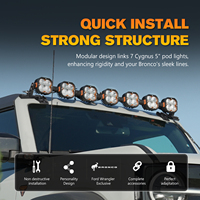 Kit de feux LED pour montants A LIGHTFOX pour Ford Bronco 2021+ 11720LM, feux de fond avec supports, faisceau blanc ambre, faisceau de câblage