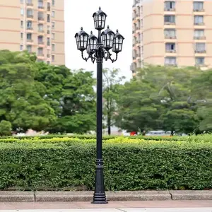 Luces de poste de carretera de paisaje, estacionamientos, villas, parques, jardines, luces de patio decorativas LED impermeables de aluminio para exteriores