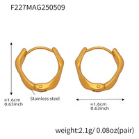 Pendientes de Aro Circulares Trenzados, Estilo Minimalista y Moderno, Chapados en PVD con Oro Real de 18K, Pendientes de Moda