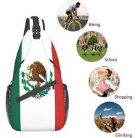 Sac à bandoulière avec drapeau du Mexique, sac à dos patriotique de grande capacité, sac à dos de voyage et de randonnée, sac à bandoulière pour hommes et femmes, personnalisé