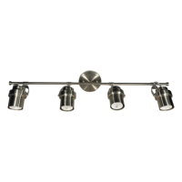 Lustre et suspension de style industriel moderne à 4 lumières, rail fixe, nickel brossé, douille GU10 pour la décoration d'hôtel et d'appartement