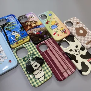 เคสเต้าเสียบ0.29สำหรับ iPhone,ฝาครอบ iPhone กันรอยขีดข่วนหนังกันรอยขีดข่วนสีฟ้าเขียวขาวม่วงส้ม