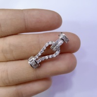 Fermoirs de bracelet en argent sterling 925 avec perles, fermoirs de sécurité de luxe pour la fabrication de bijoux, accessoire en zircon - Vente chaude