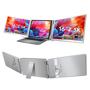 Tốt Nhất Món Quà Giáng Sinh 16 Inch 2.5K QHD Kép Ba Màn Hình Di Động Cho 12-18.5 Inch Win/<span class=keywords><strong>Mac</strong></span> Máy Tính Xách Tay Màn Hình Extender Chơi Game Màn Hình - Product Image 1