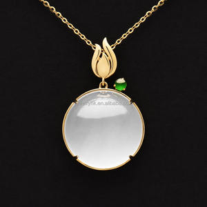 Qingyabailu Feicui, Jadeíta Natural en Forma de Calabaza, Jadeíta de Grado Hielo, Dije con Colgante, Exquisito, Lujoso, Clásico de Alta Gama para Mujer - Product Image 1