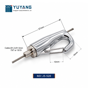 Pince à câble réglable avec mousqueton <span class=keywords><strong>en</strong></span> <span class=keywords><strong>métal</strong></span> à verrouillage rapide pour <span class=keywords><strong>suspension</strong></span> de luminaires suspendus et présentoirs - Product Image 3