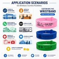 Bracelet NFC RFID en PVC personnalisé pour programme de fidélité de café, récompenses pour les membres, engagement client avec impression de logo