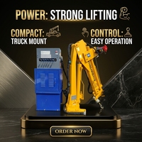 Mini-grue de camionnette de 0,8 tonne, grue mobile électrique légère et portable, machine montée pour la manutention de marchandises