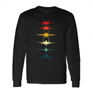 Camiseta de manga larga con diseño de aviones de combate de la Fuerza Aérea vintage F 4 F 111 F 15 F 16 F 22 F 35 para hombre - Product Image 2
