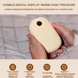Galet forme 6000mAh chauffe-mains électrique banques d'alimentation Portable chauffé Mini poche chauffe-mains Rechargeable USB cadeau batterie banque - Product Image 5