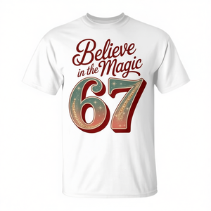 T-shirt de Noël « Believe In The Magic 67 » au design rétro - Product Image 2