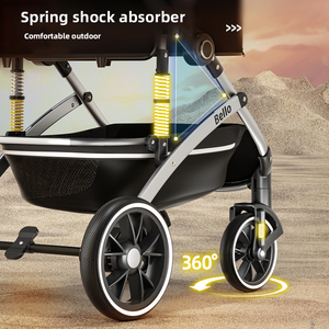 Poussette détachable de luxe de haute qualité pour chien, sécurité, voyage pour animaux de compagnie avec grand chariot à <span class=keywords><strong>4</strong></span> roues - Product Image 4