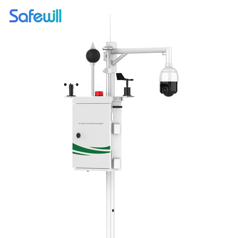 Analyseurs de détecteur d'échappement multi-gaz SAFEWILL ES80A-A6 H2S CO NH3 station de système de surveillance de la qualité de l'air en temps réel avec accessoires