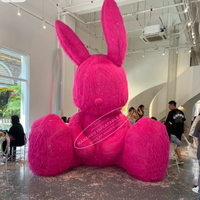 Lapin gonflable géant mignon rose avec peluche soufflante personnalisée pour la décoration