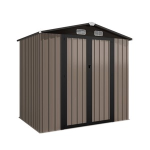 Caseta de Jardín de Acero 8x6 pies con Doble Puerta, Ventilación con Cerradura, Resistente a la Intemperie, Unidad de Almacenamiento, Caseta para Herramientas de Exterior - Product Image 5