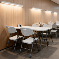 Table de banquet pliable en deux de 180 cm en polyéthylène haute densité moulé par soufflage pour centre de conférences, rangement facile