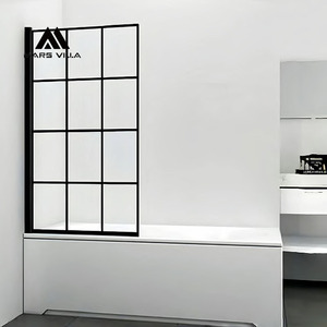 Mars Villa Screens Puerta de <span class=keywords><strong>Ducha</strong></span> Pivotante OEM Sencilla Ultra Sin Marco Fija de Alta Altura de 30 Pulgadas, Sin Marco Parcial, 36 60 60x76 72 - Product Image 5
