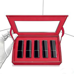 Set de regalo de labiales mate de terciopelo veganos de alta calidad, color rojo nude, a prueba de agua y de larga duración, de marca de lujo, al por mayor. - Product Image 1