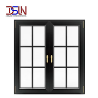 Fenêtre à battant en aluminium à double vitrage minimaliste, résistante aux ouragans, insonorisée, double vitrage, chambre, cuisine, villa, entrée