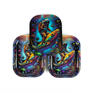 Custom Square Astronaut Metal <strong>Rolling</strong> Tray with Lid Serving &amp; Storage Set - Product Image 6