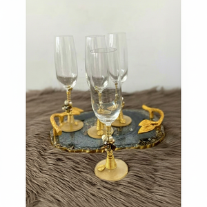 แก้วไวน์ทรงโมเดิร์น BRUSHSTROKE BLISS ขอบบางทำจากแก้วและอะลูมิเนียม เป็นมิตรกับสิ่งแวดล้อมและทนทาน เหมาะสำหรับไวน์เนื้อเนียน/งานเลี้ยงสังสรรค์ - Product Image 1