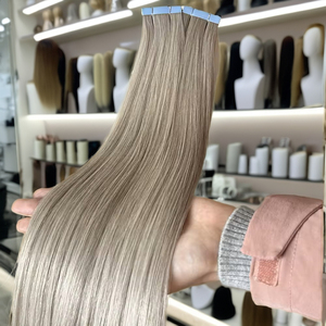 Estensioni di Capelli Veri Grezzi Cambogiani Tianci all'Ingrosso, Doppia Trama, con Nastro Adesivo, Prodotto di Bellezza per Donne, Stile Liscio - Product Image 2