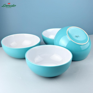 <span class=keywords><strong>Bol</strong></span> en céramique <span class=keywords><strong>bleu</strong></span> coloré de 7 pouces de Chine – Meilleur prix – Grands et petits bols à dessert pour fruits, pâtes, salades – Fabriqués à la main par les fabricants - Product Image 2