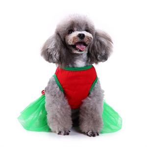 Vestido de perro de Navidad rojo y azul, falda de tutú de perro con pajarita encantadora para cachorro, ropa de Navidad para perro pequeño, venta al por mayor - Product Image 3