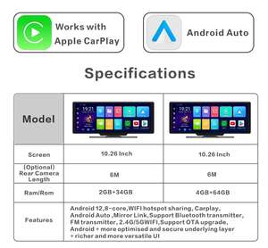 10,26 "4K Dash Cam Adas Wireless Dashcam Carplay Android 4G Dash Cam Dvr para coche Android 10 - Product Image 5