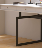 Bureau en bois massif de luxe personnalisable, design moderne avec tiroirs, ergonomique pour la maison/le bureau