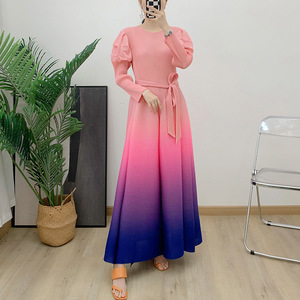 Duyên dáng nếp gấp Miyake xếp li Dresses mặc giản dị phụ nữ Dresses Polyester thanh lịch người phụ nữ Dresses đối với bán - Product Image 6