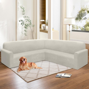 Housse de canapé d'<span class=keywords><strong>angle</strong></span> en velours pour animaux de compagnie, antidérapante, extensible, <span class=keywords><strong>anti</strong></span>-rayures, imperméable, personnalisable pour salon et enfants - Product Image 4
