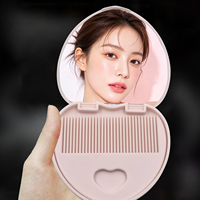 Miroir cosmétique pliable personnalisé à double face avec éclairage et loupe de poche - Cadeau de maquillage portable pour femmes