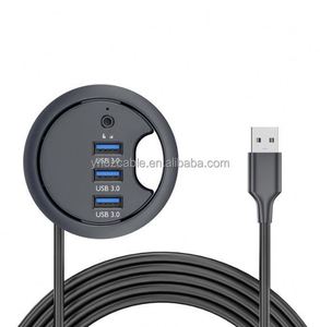 ฮับเดสก์ท็อปสำนักงานพร้อมพอร์ต USB 3 พอร์ต รองรับพอร์ตเสียงหูฟังสำหรับแท่นเชื่อมต่อคอมพิวเตอร์ USB3.0 HUB - Product Image 1