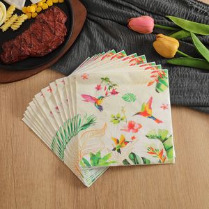 Cross-border creative <b>colorful</b> forest party printed napkins, new bird forest party <b>tissues</b>, disposable napkins - Product Image 4