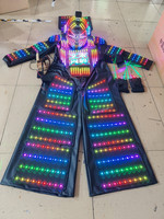 Costume de robot à LED Luminous Hero Light Armor Suit pour hommes Singer Guest Dancer Stage Party Wear