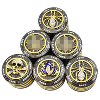 JUJI vente en gros de moulins à herbes diamètre 52mm alliage de zinc mode petit animal insertion diamant araignée broyeur d'herbes pour cadeau
