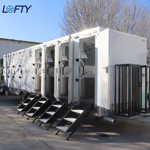 Remorque de salle de bain moderne, écologique, portable et personnalisable, toilettes mobiles, toilettes préfabriquées, panneau sandwich prêt à l'emploi, <span class=keywords><strong>camion</strong></span> extérieur - Product Image 1