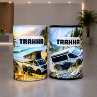 Tables promotionnelles portables pliables avec cadre en aluminium et comptoirs lumineux à LED pour événements publicitaires, salons professionnels et expositions